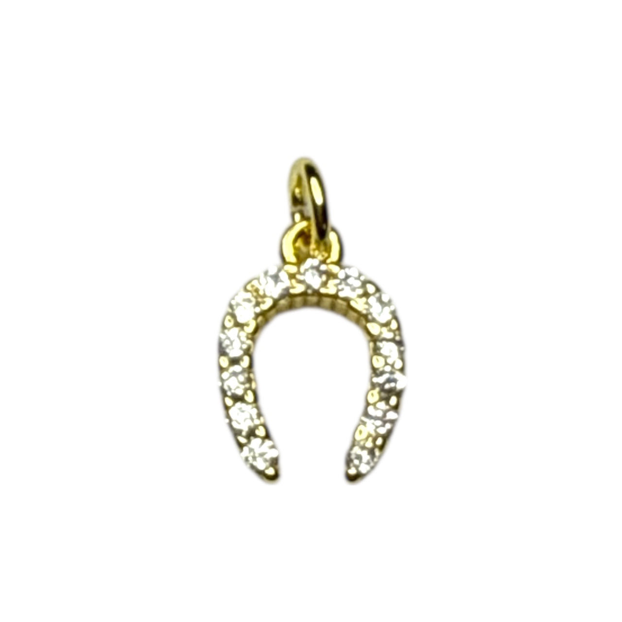 Horseshoe Charm ~ Gold Charm | CZ Stones