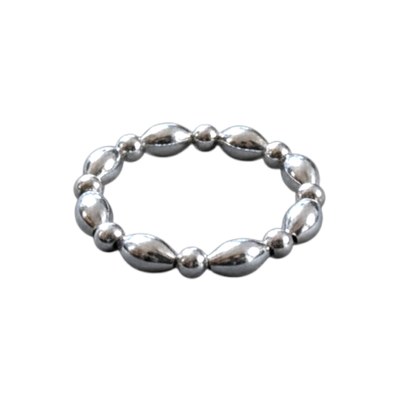 NessaRose Ring ~ Sterling Silver Rice 5mm | 2.5mm Beaded Ring