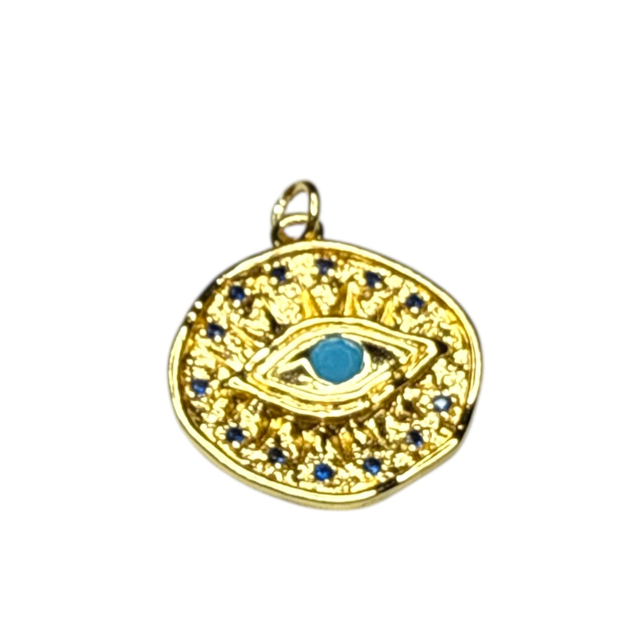 Blue Eye Charm ~ Gold Charm | CZ Stones