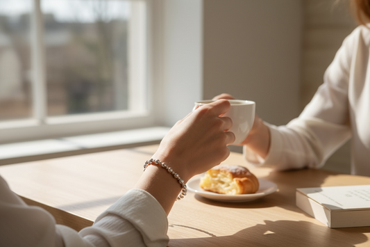 Sterling Silver Beaded Bracelet ~ Alternating Pattern 4mm | 2.5mm ~ Olivia