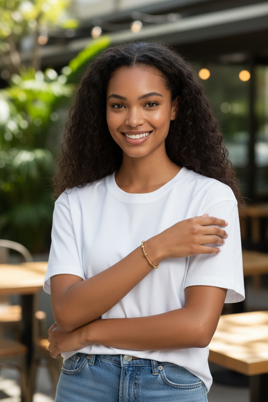 Luisa ~ Classic Gold Pattern 4mm | 2mm Beaded Bracelet