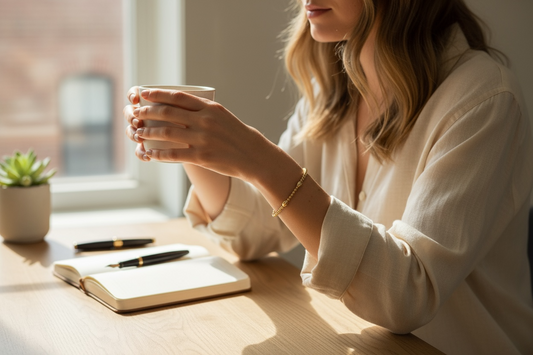 Kira ~ Gold Rice 5mm | 2mm Beaded Bracelet
