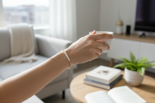 Antoniette ~ Gold Pearl 4.5mm | 2.5mm Beaded Bracelet