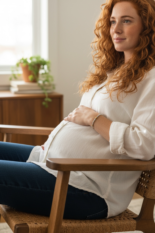Allison ~ Two Tone Sterling Silver 3mm | Gold Hammered 4mm Pattern Beaded Bracelet