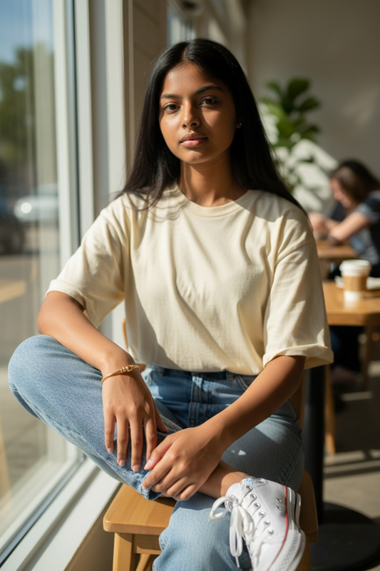 Gena ~ Gold Bangle Beaded Bracelet