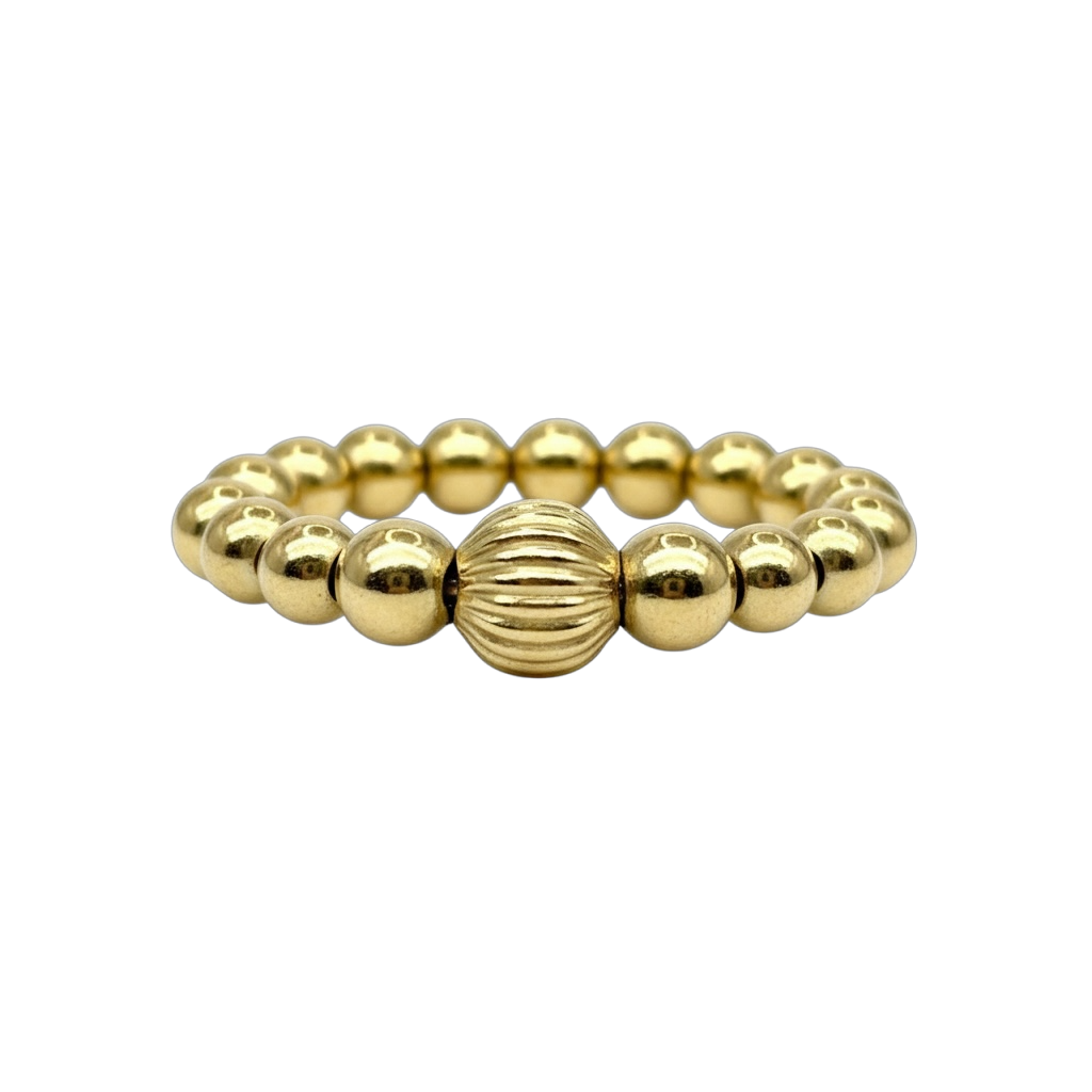 Tiana Ring ~ Gold Lined 4mm | 3mm | 2.5mm Beaded Ring