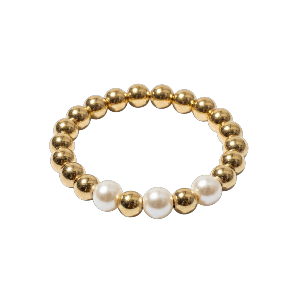 Ariel Ring ~ Gold 2.5mm | Pearl 3mm Beaded Ring