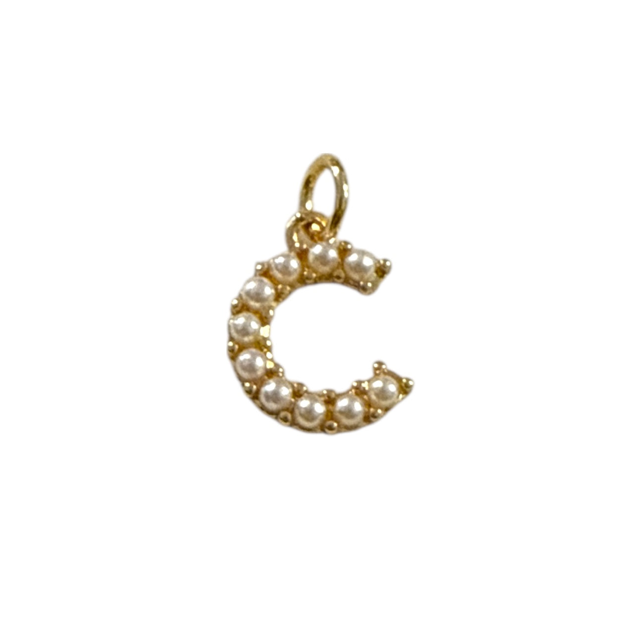 Pearl Letter Charm ~ Gold Charm | Pearl