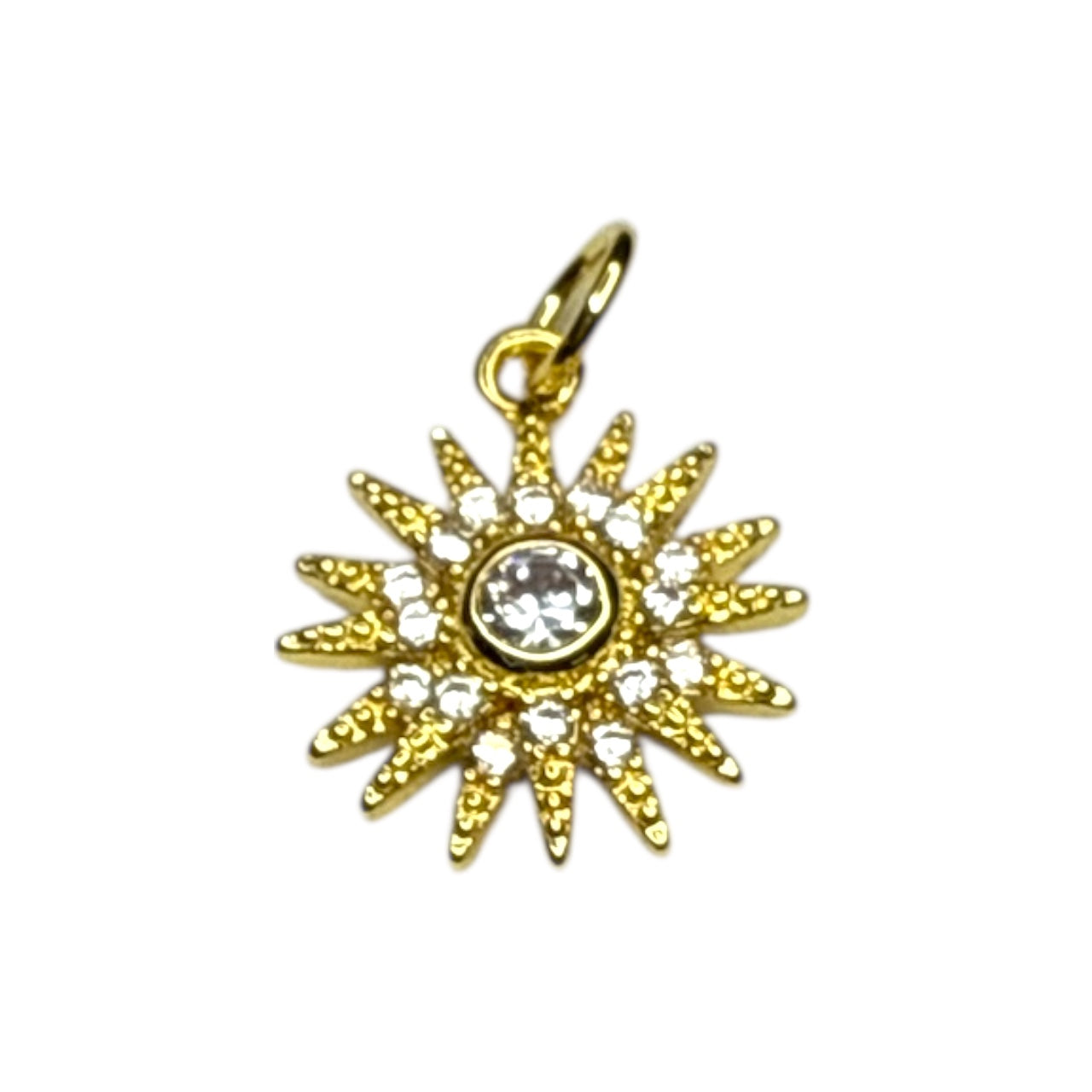 Sunburst Charm ~ Gold Charm | CZ Stones