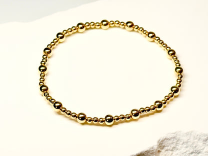Luisa ~ Classic Gold Pattern 4mm | 2mm  Beaded Bracelet