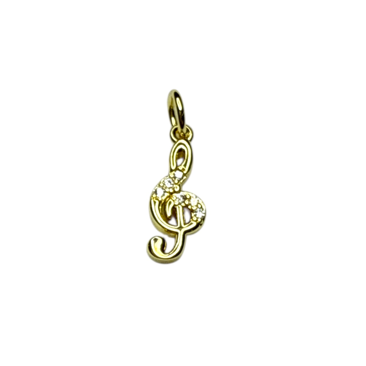 Music Charm ~ Gold Charm | CZ Stones