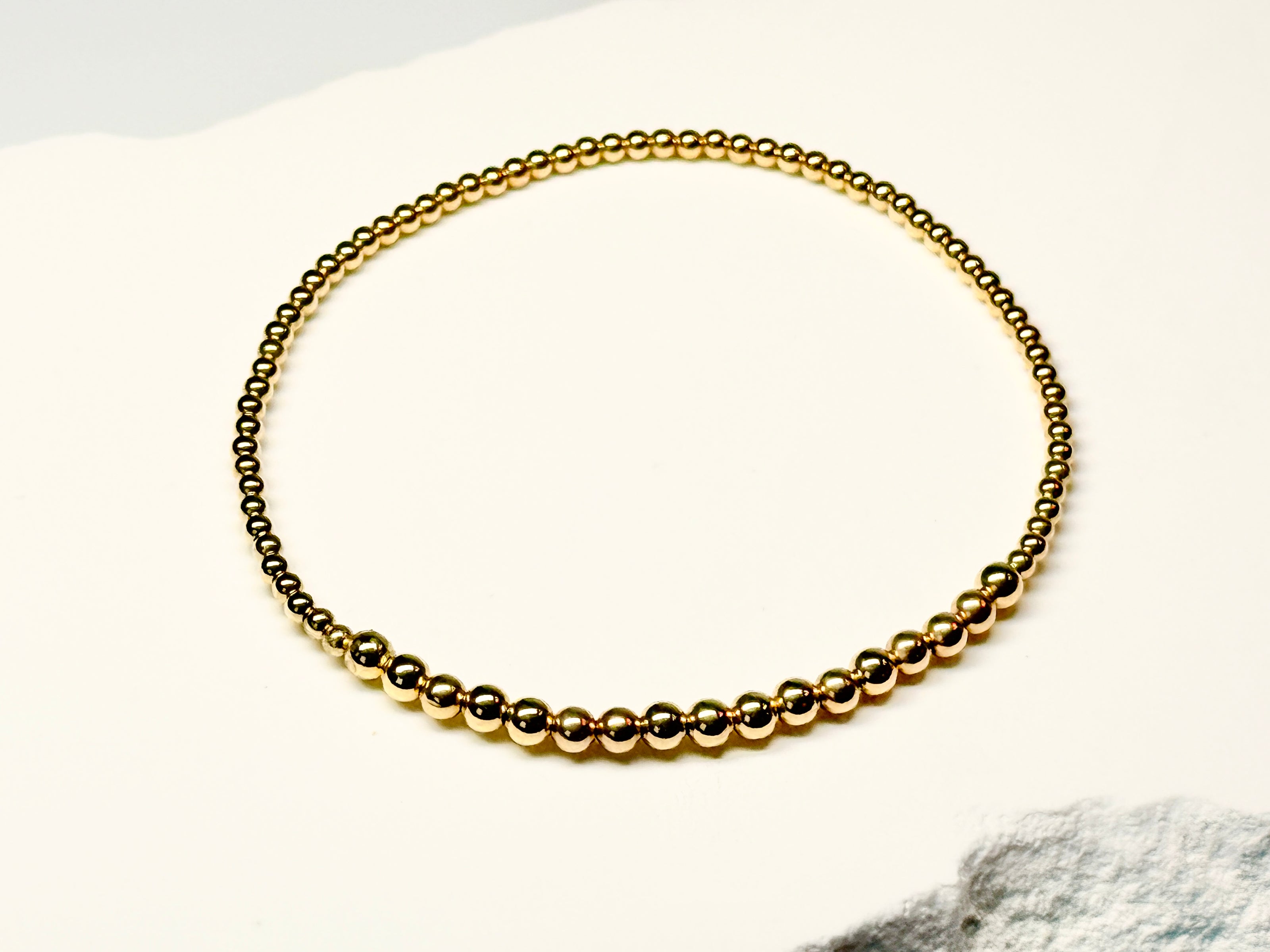 Classic Gold Fila Piccola 3mm Bead Bracelet ~ Lidia