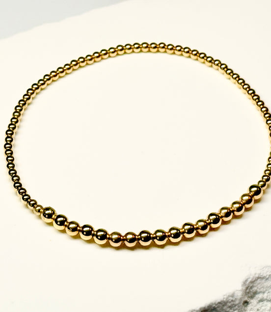 Classic Gold Fila Piccola 3mm Bead Bracelet ~ Lidia