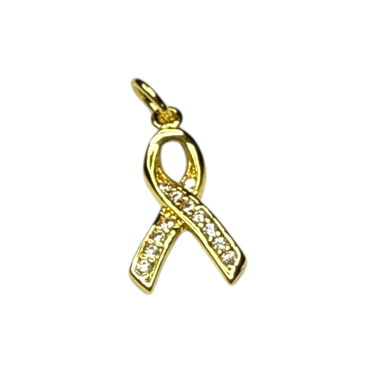 Awareness Charm ~ Gold Charm | CZ Stones