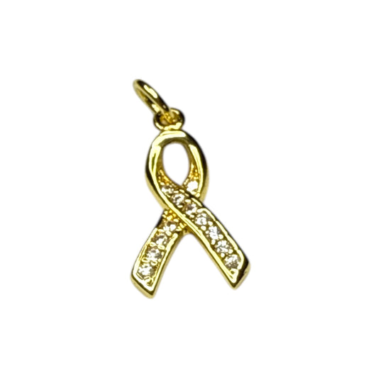 Awareness Charm ~ Gold Charm | CZ Stones