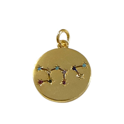 Zodiac Charm ~ Gold Charm | Gemstones
