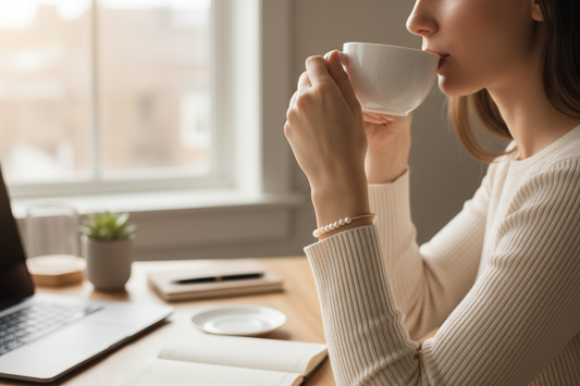 Margaret ~ Gold Alternating Pearl Pattern 4.5mm | 2.5mm Beaded Bracelet