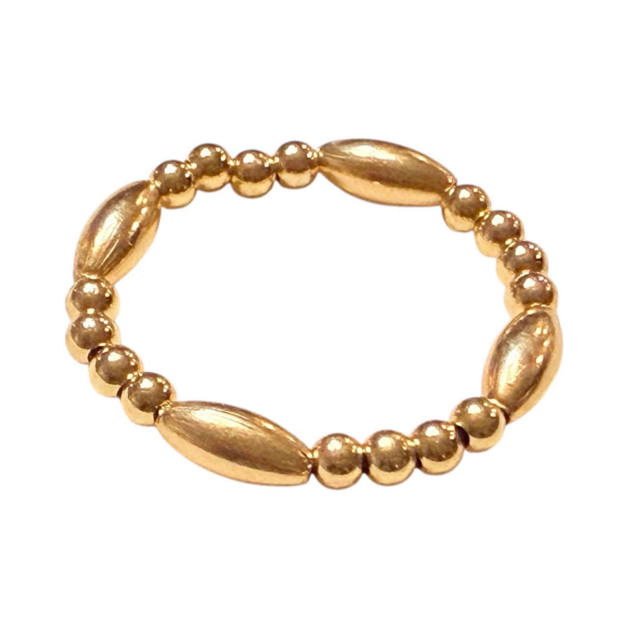 Jasmine Ring ~ Gold 2.5mm | Rice 7mm Beaded Ring