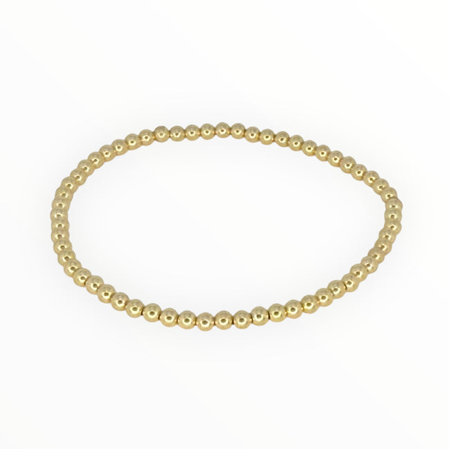Classic Gold 3mm Bead Bracelet ~ Denise