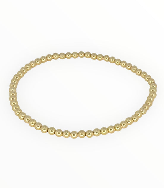 Classic Gold 3mm Bead Bracelet ~ Denise