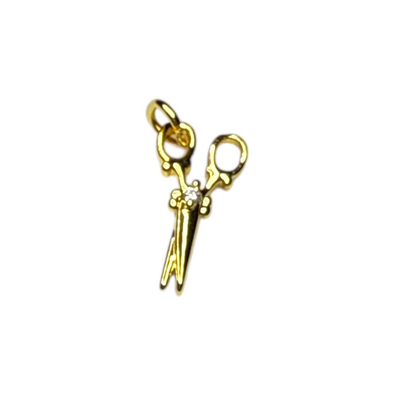 Hair Stylist Charm ~ Gold Charm | CZ Stone