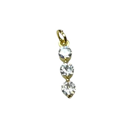 Crystal Drop Charm ~ Gold Charm | CZ Stones