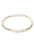 Gold Alternating Pattern Fila Perla 4.5mm Bead Bracelet ~ Margaret