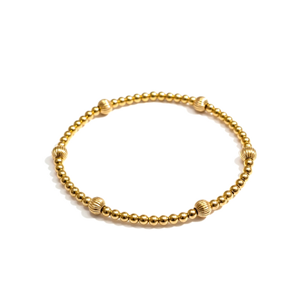 Gold Rigata Singola 4mm Bead Bracelet ~ Isla