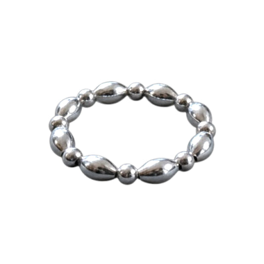 NessaRose Ring ~ Sterling Silver Rice 5mm | 2.5mm Beaded Ring