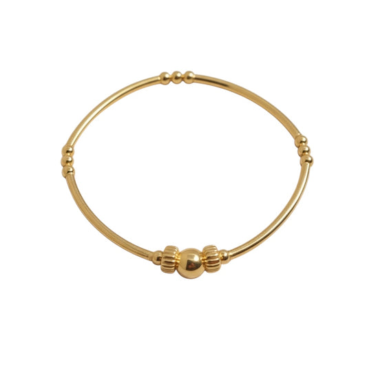 Gold Bangle Beaded Bracelet ~ Angela