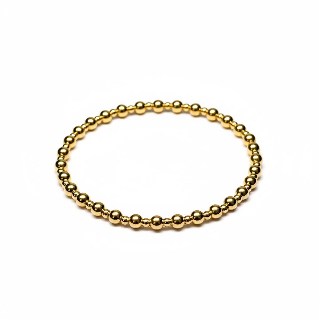 Classic Gold Alternating Pattern 4mm Bead Bracelet ~ Maria