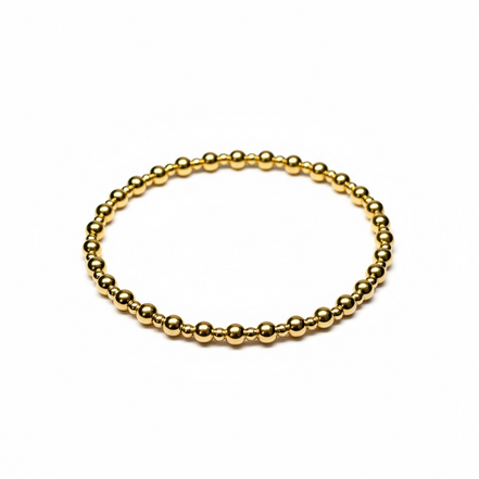 Classic Gold Alternating Pattern 4mm Bead Bracelet ~ Maria