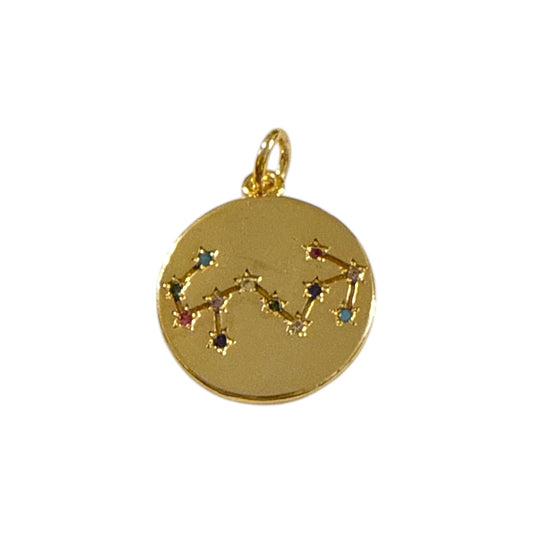 Zodiac Charm ~ Gold Charm | Gemstones