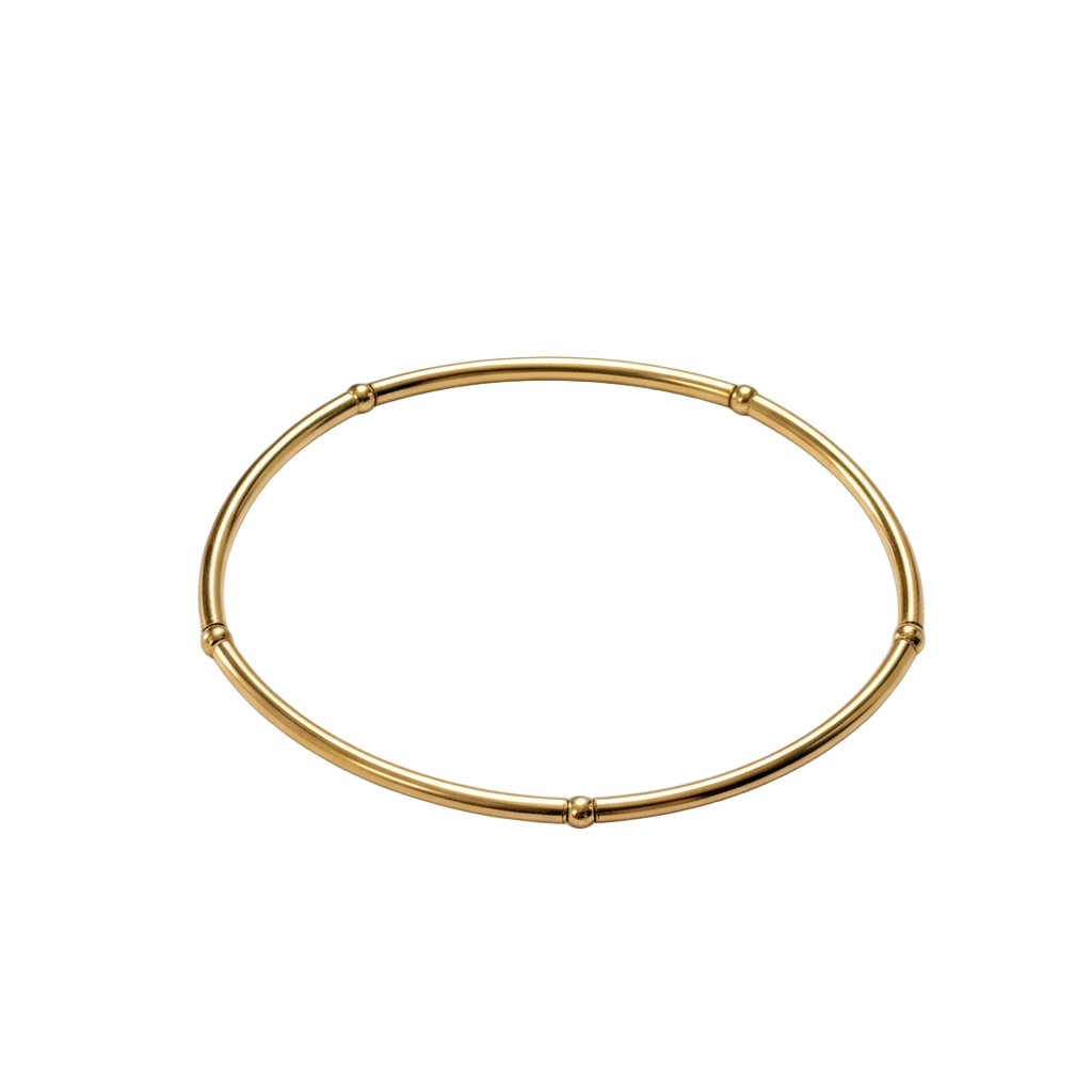 Silvana ~ Classic Gold Bar 2mm Beaded Bracelet