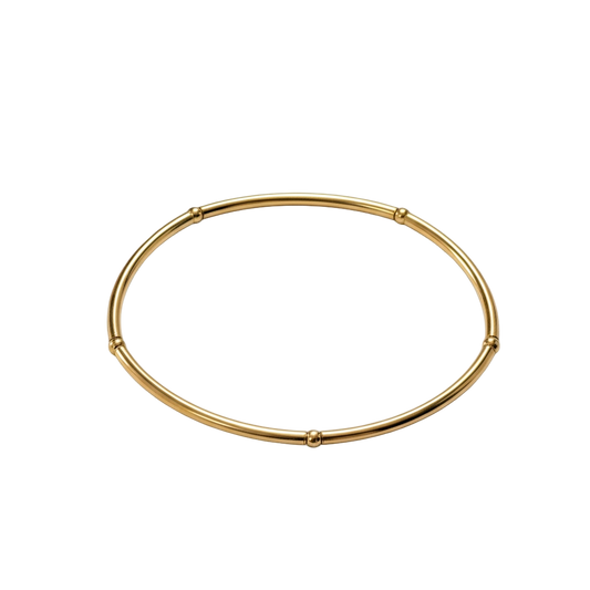 Silvana ~ Classic Gold Bar 2mm Beaded Bracelet