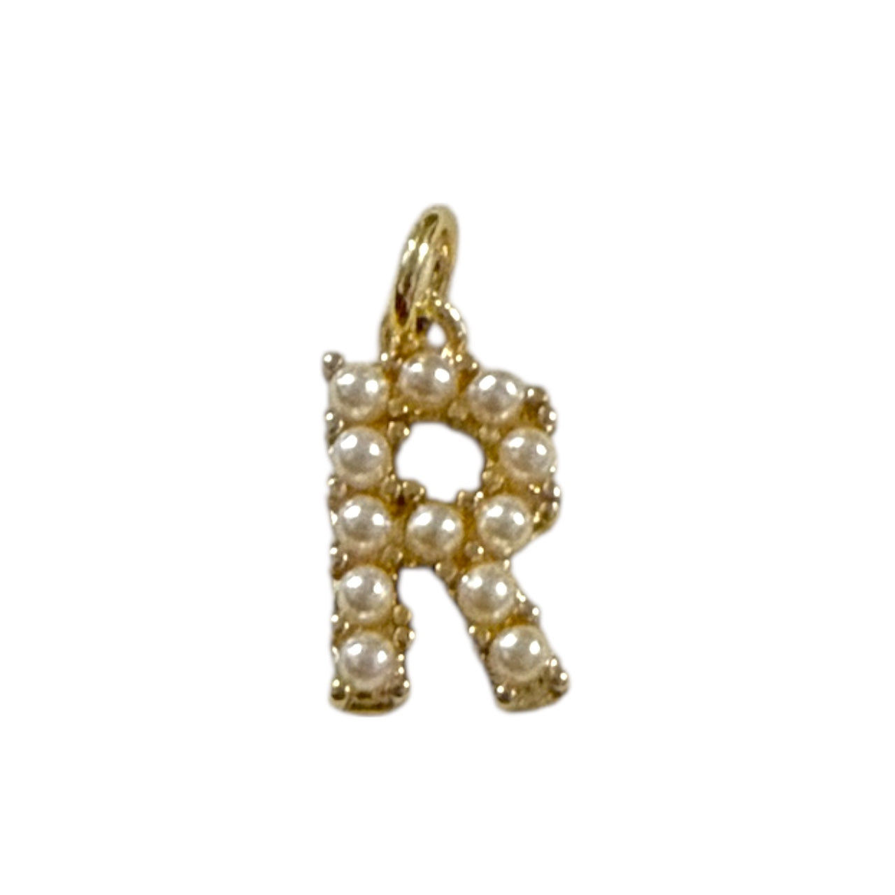 Pearl Letter Charm ~ Gold Charm | Pearl