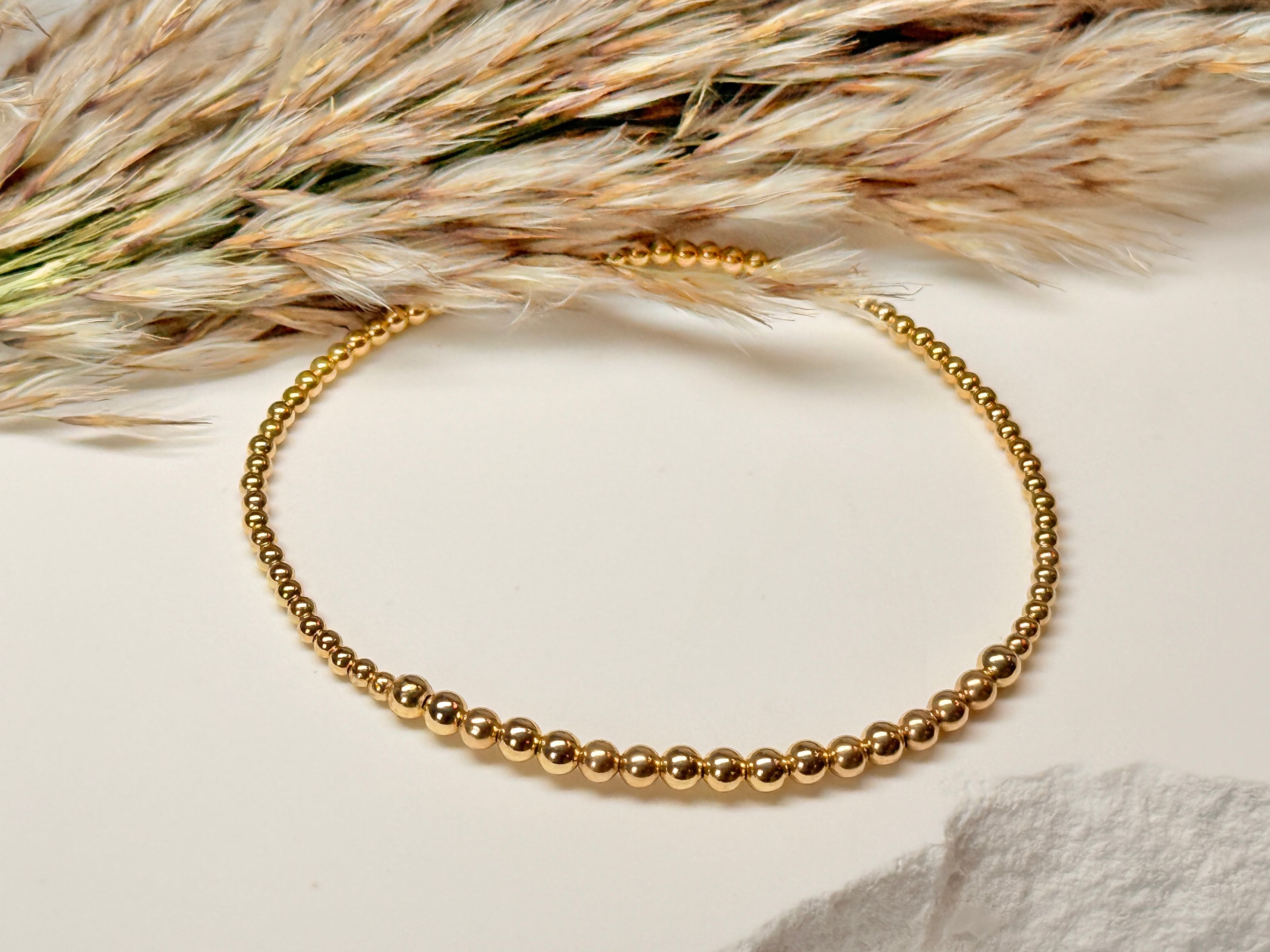 Classic Gold Fila Piccola 3mm Bead Bracelet ~ Lidia