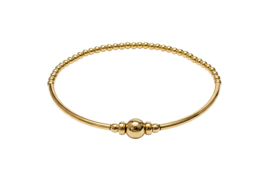 Deanna ~ Gold Bangle Beaded Bracelet