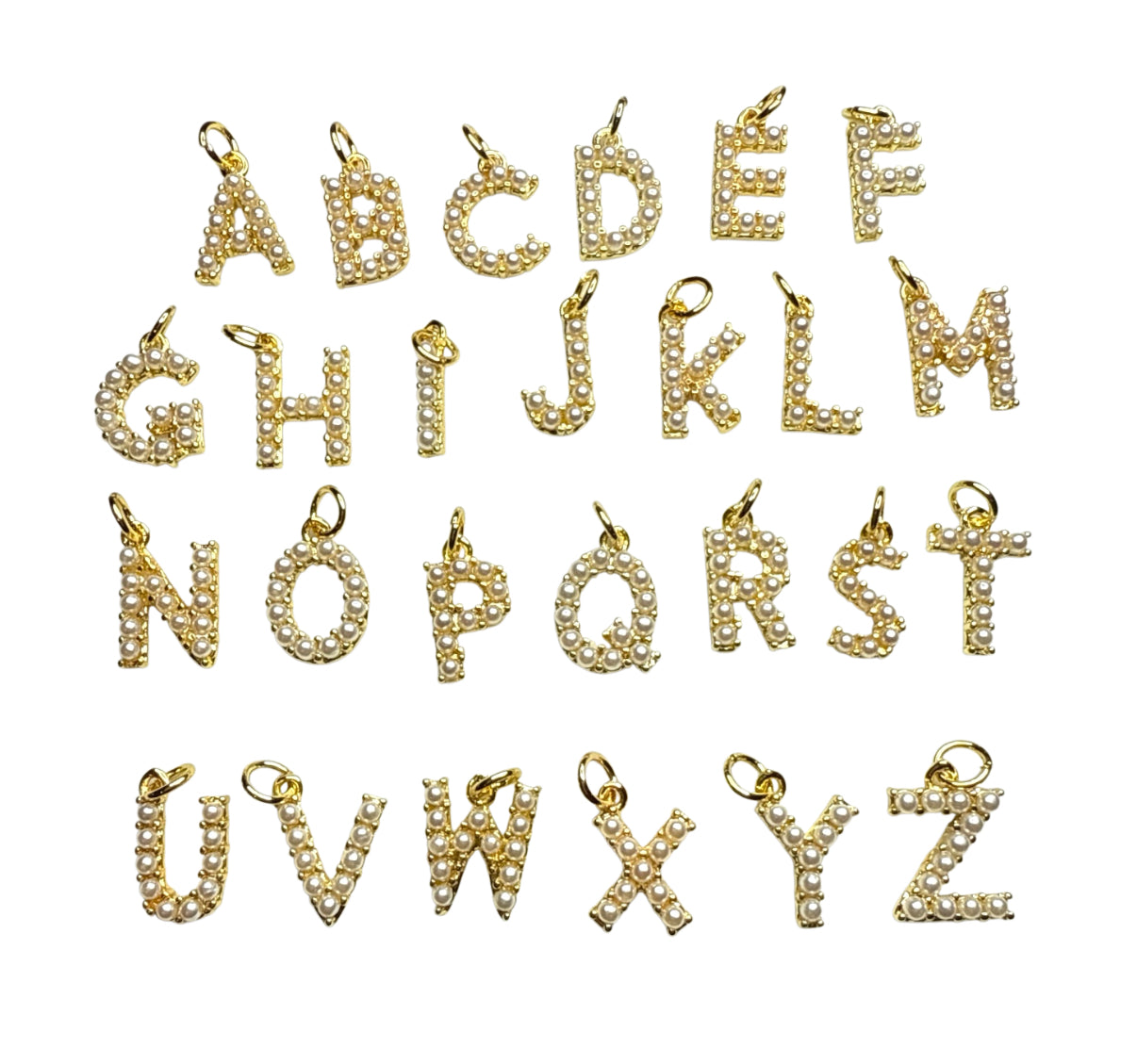 Pearl Letter Charm ~ Gold Charm | Pearl