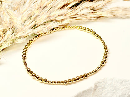 Irene ~ Classic Gold Pattern 3mm | 2mm Beaded  Bracelet