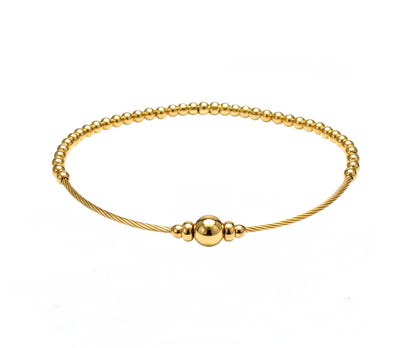 Ava ~ Gold Lined Bangle Beaded Bracelet