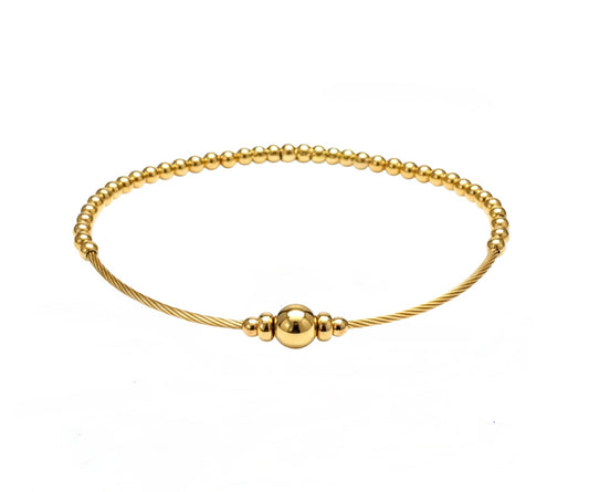 Ava ~ Gold Lined Bangle Beaded Bracelet