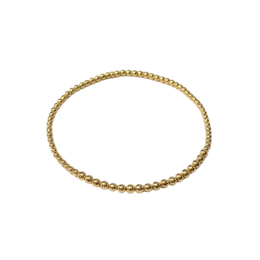 Lidia ~ Classic Gold 3mm | 2mm Beaded Bracelet