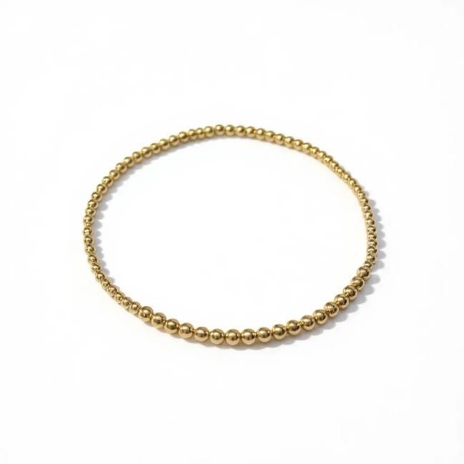 Classic Gold Fila Piccola 3mm Bead Bracelet ~ Lidia