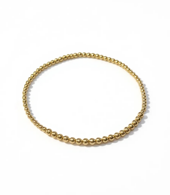 Classic Gold Fila Piccola 3mm Bead Bracelet ~ Lidia