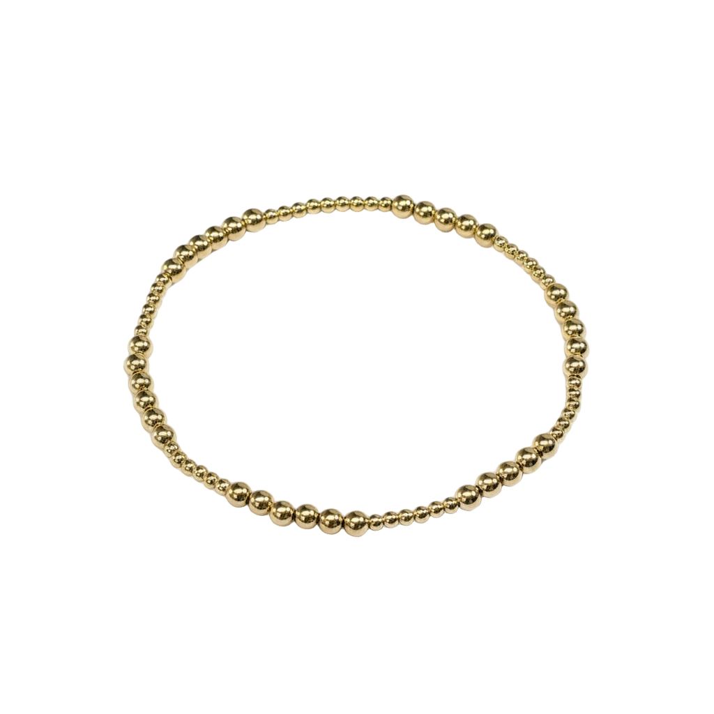 Irene ~ Classic Gold Pattern 3mm | 2mm Beaded  Bracelet