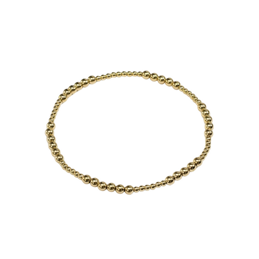 Irene ~ Classic Gold Pattern 3mm | 2mm Beaded  Bracelet