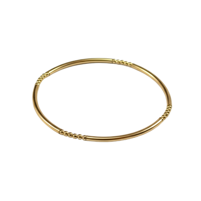 Joy ~ Classic Gold Bar 2mm Beaded Bracelet