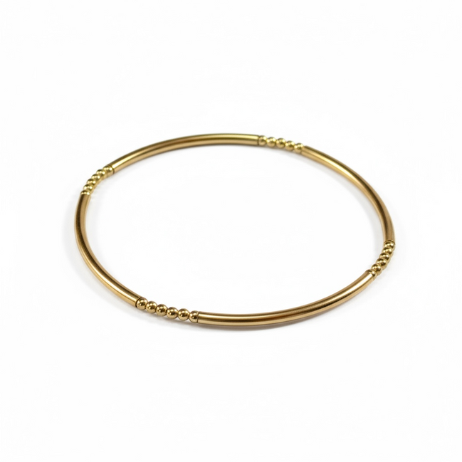 Classic Gold Barra 2mm Bead Bracelet ~ Joy