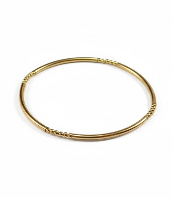Classic Gold Barra 2mm Bead Bracelet ~ Joy